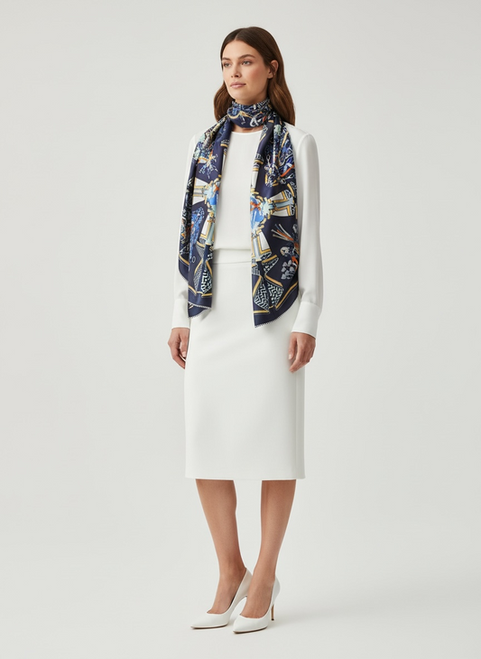 Scarf Equestrian Bleu
