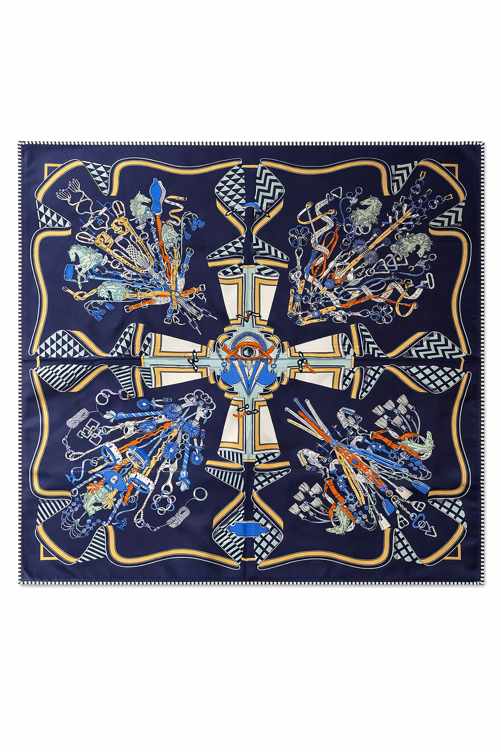 Scarf Equestrian Bleu