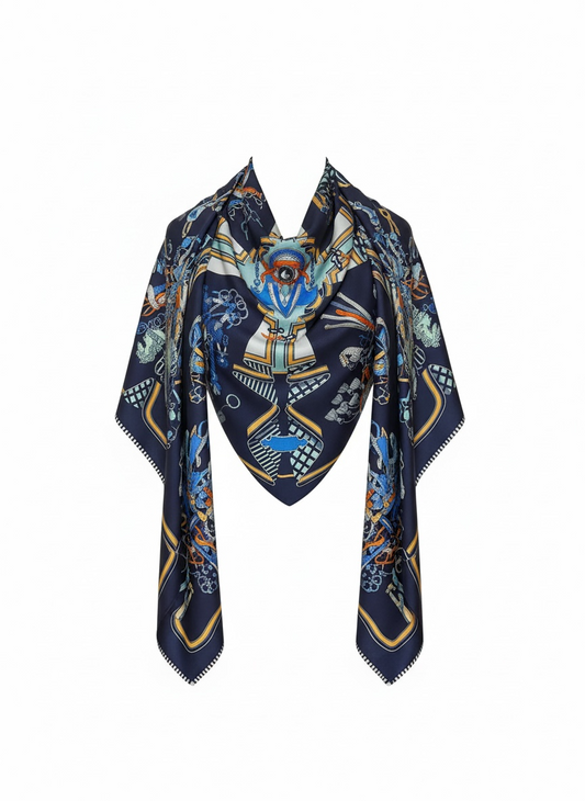 Scarf Equestrian Bleu