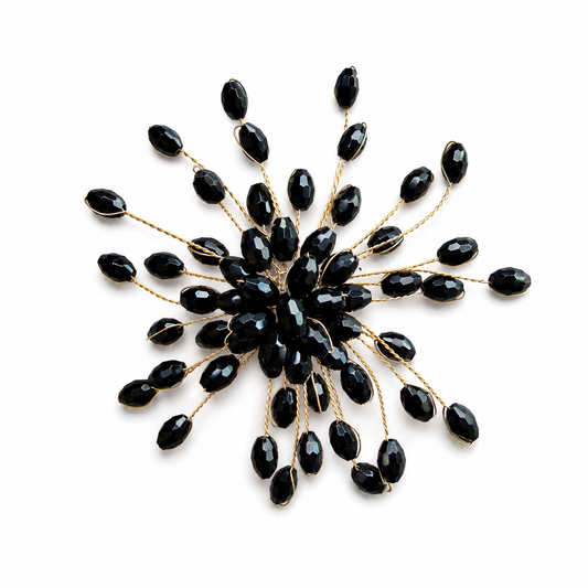 Brooch Black Crystal