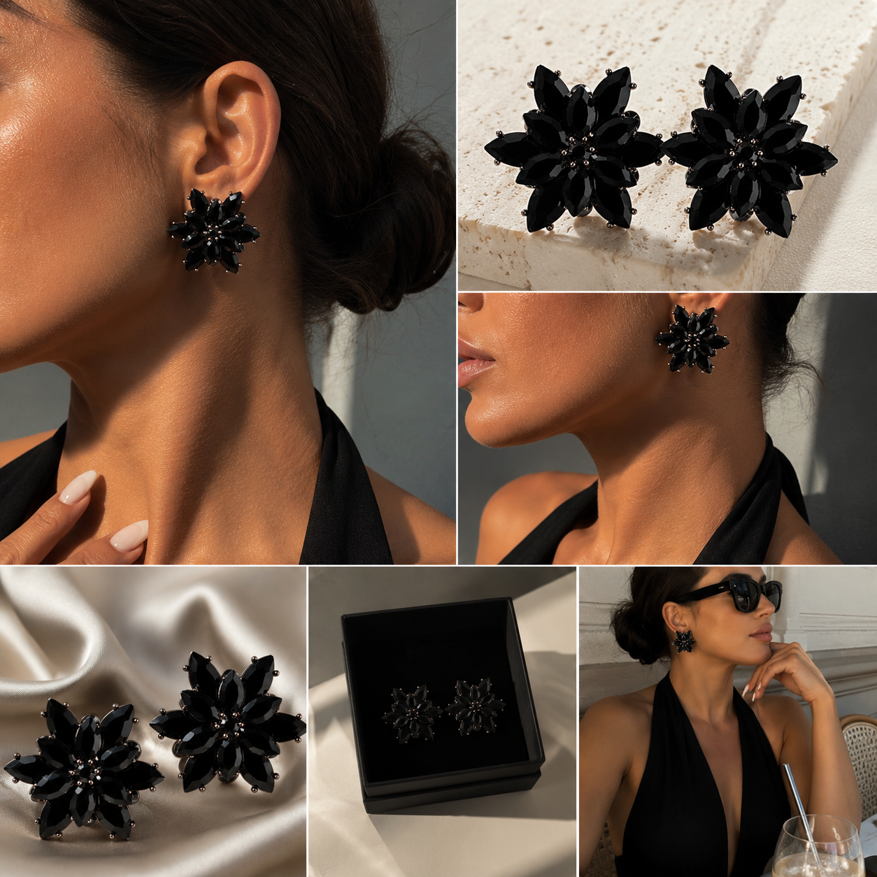 Noir Blossom Earrings
