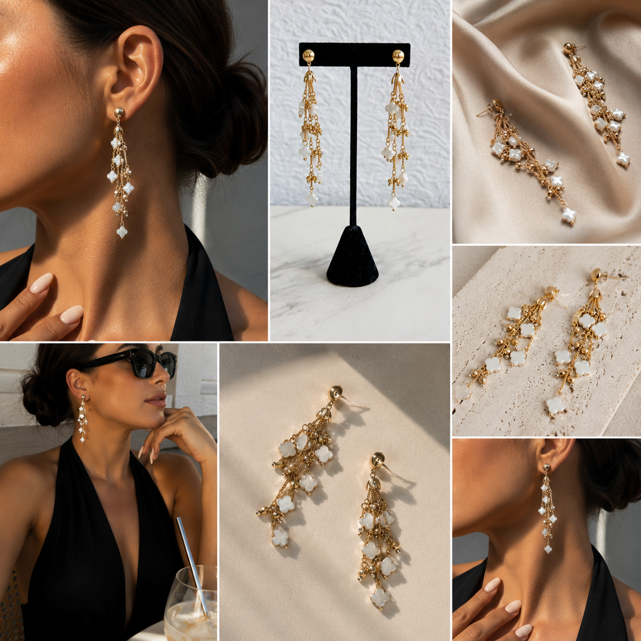Golden Blossom Drop Earring