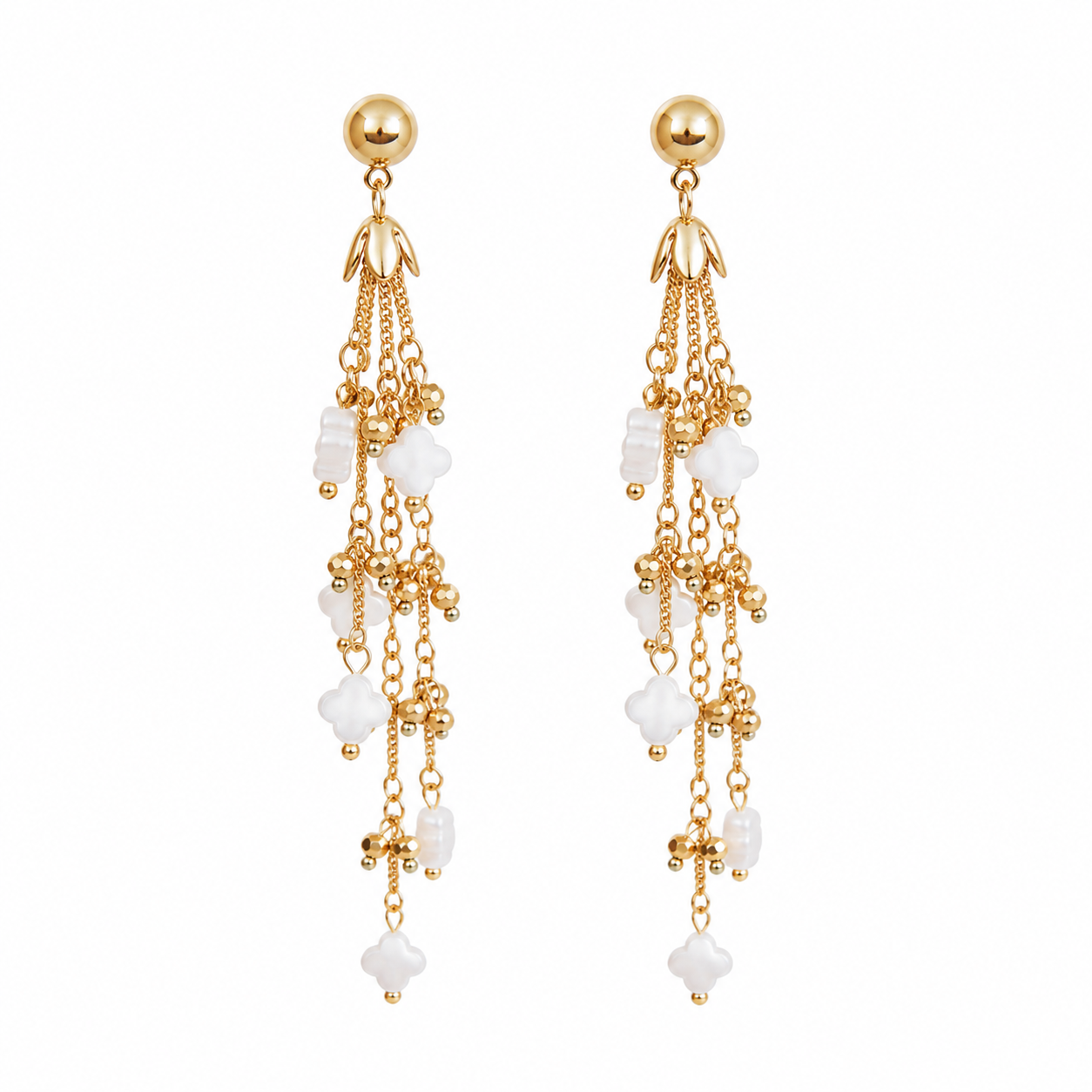 Golden Blossom Drop Earring